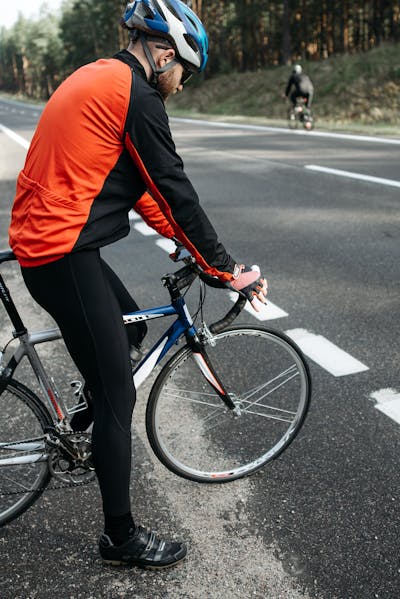 Cyclist riding on a path