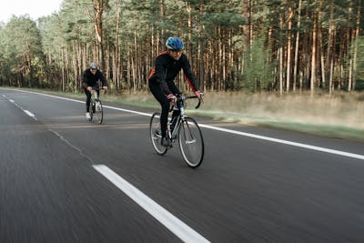 Person on a bicycle outdoors