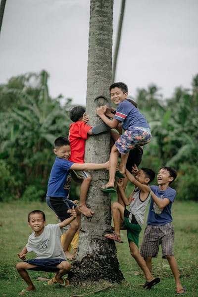 young people outdoors on a group activity